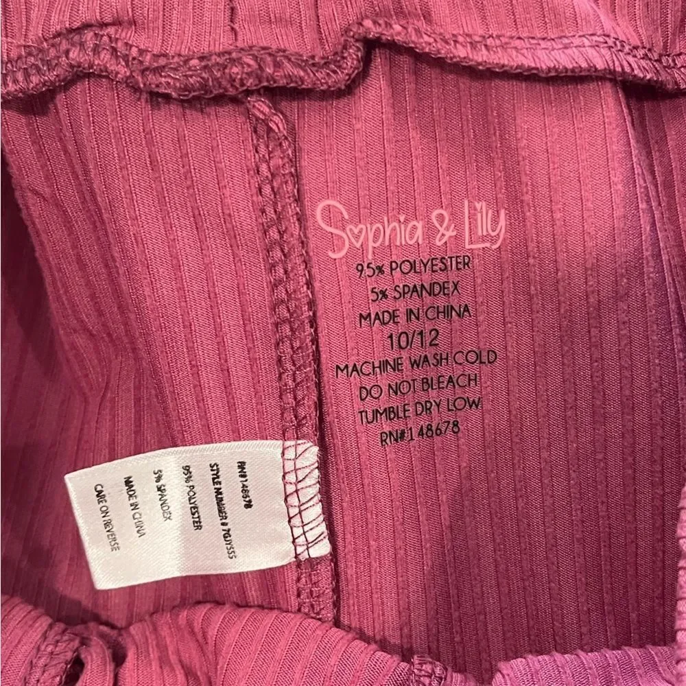 NWOT Sophia and Lilly Ribbed Comfy Pink Joggers Size 10/12